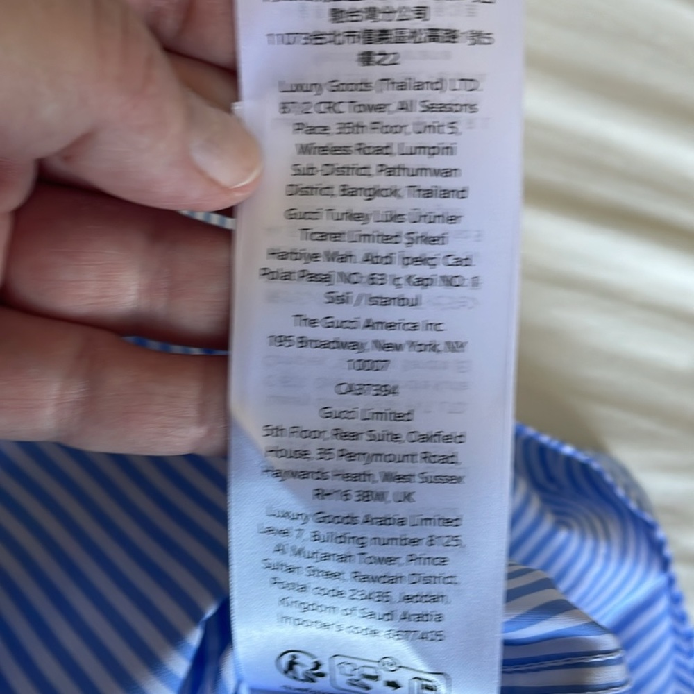 New mens Gucci White & Blue Striped Dress Shirt - Picture 11 of 12